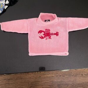 Baby Girl Pink Lobster Sweater - 12 mo
